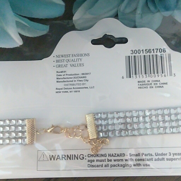 Silver diamond choker necklace - Picture 2 of 2